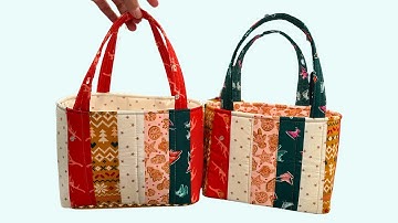 Strippy Fabric Basket Tutorial - {Great Scrap Buster!}