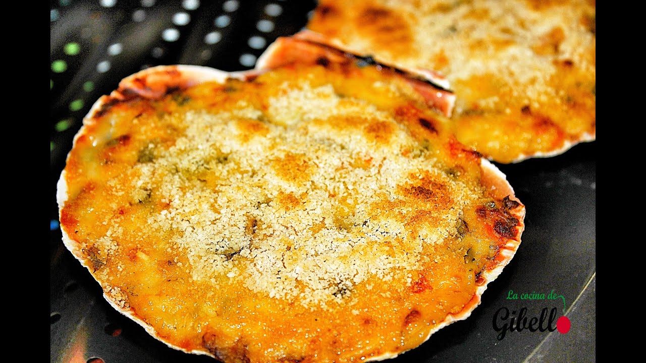 Vieiras rellenas de mejillones