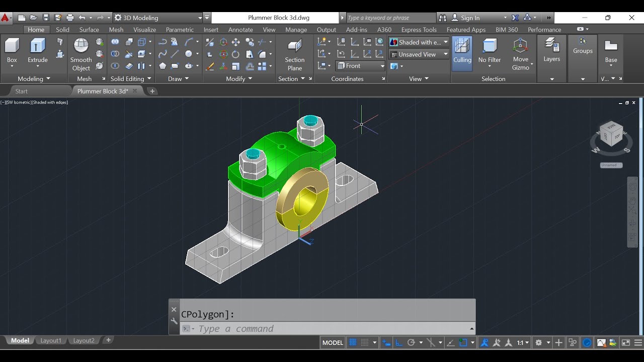 Plummer Block 3D Assembly Modeling in AutoCAD | Complete Tutorial in Hindi