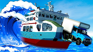 Tsunami Survival on a FERRY SHIP! (Stormworks)