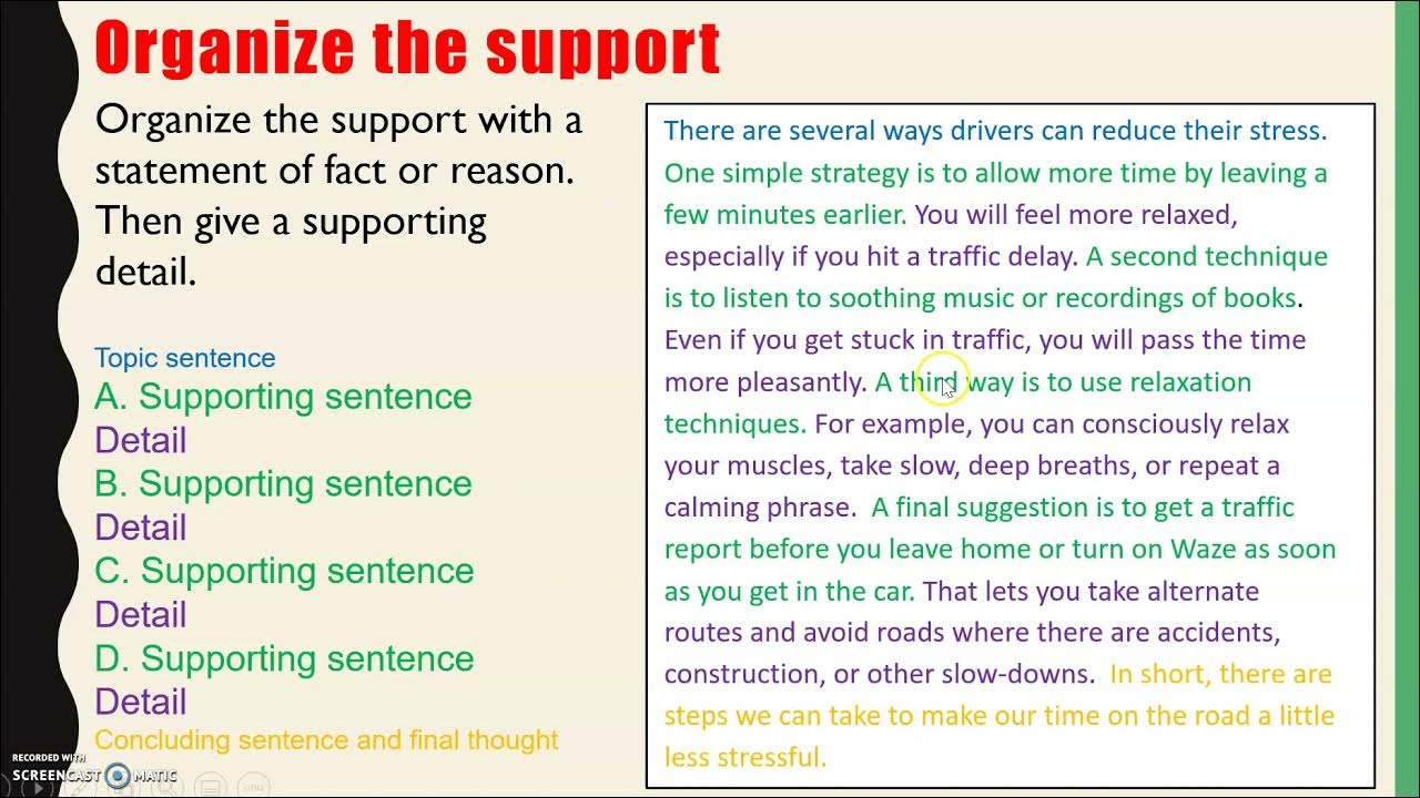 Writing a paragraph with supporting ideas - YouTube