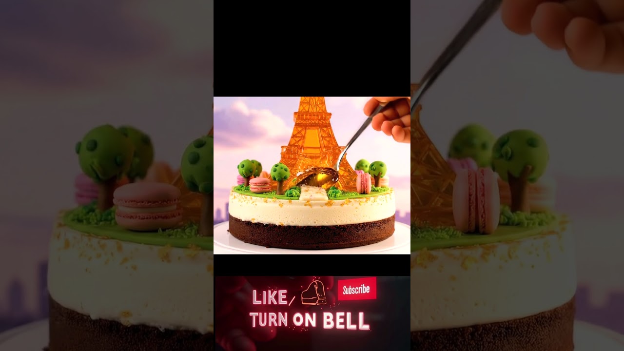 Eiffel Tower Jelly Cake – Hyper Realistic ASMR Dessert