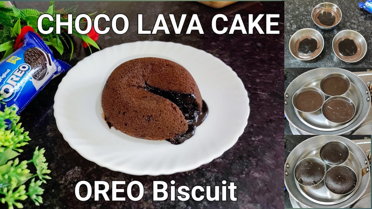 Choco Lava Cake Recipe Without Egg & Oven | Oreo Biscuit Chocolate Cake | Oreo Biscuit Cake Recipe