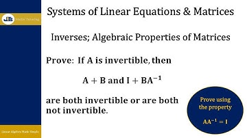 Algebraic Properties of Matrices: Inverses - Example 8