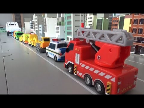 꼬마버스 타요 10대 자동차 트럭 싣기 장난감 놀이 Tayo The Little Bus Loading 10 cars into trucks toys play