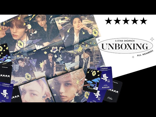 unboxing Stray Kids 5-STAR digipacks all member copies (ot8