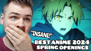 First Time Reacting to *TOP 40* BIGGEST ANIME OPENINGS of SPRING 2024 | ANIME REACTION!