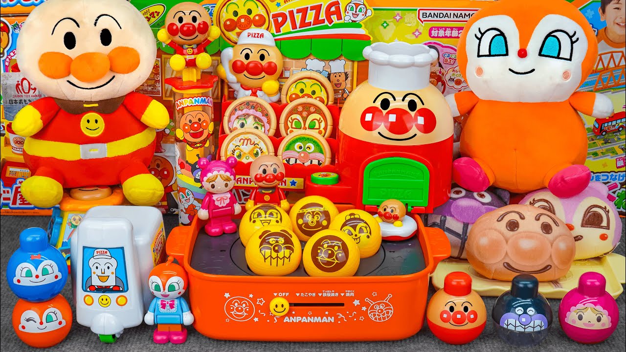 【🚚toy asmr🚚】Anpanman Pizza Delivery by Bike ASMR 🍕 アンパンマン ピザ屋セット | Satisfying with Unboxing