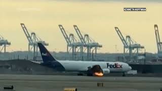 FedEx cargo plane makes emergency landing following bird strike, engine fire