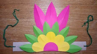 COLORFUL DIY PAPER HEADDRESS LAST MINUTE CRAFTS