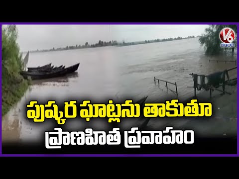 Huge Flood Inflow Into Pranahita River Due To Heavy Rains | V6 News - V6NEWSTELUGU