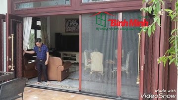 Cửa đi lưới chống muỗi - 04 cánh lùa - Cửa lưới Bình Minh