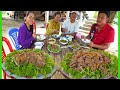 Majou kroeung tea kapa in chhoeng toek village and lok lak with beef  fresh vegetable