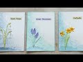 Mixed Media Spring Flower ATC Trio - Artist Trading Cards ATCS