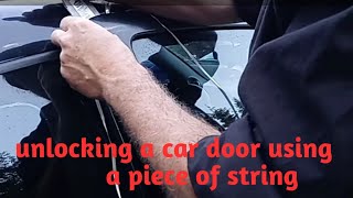 how to unlock a car door using a piece of string