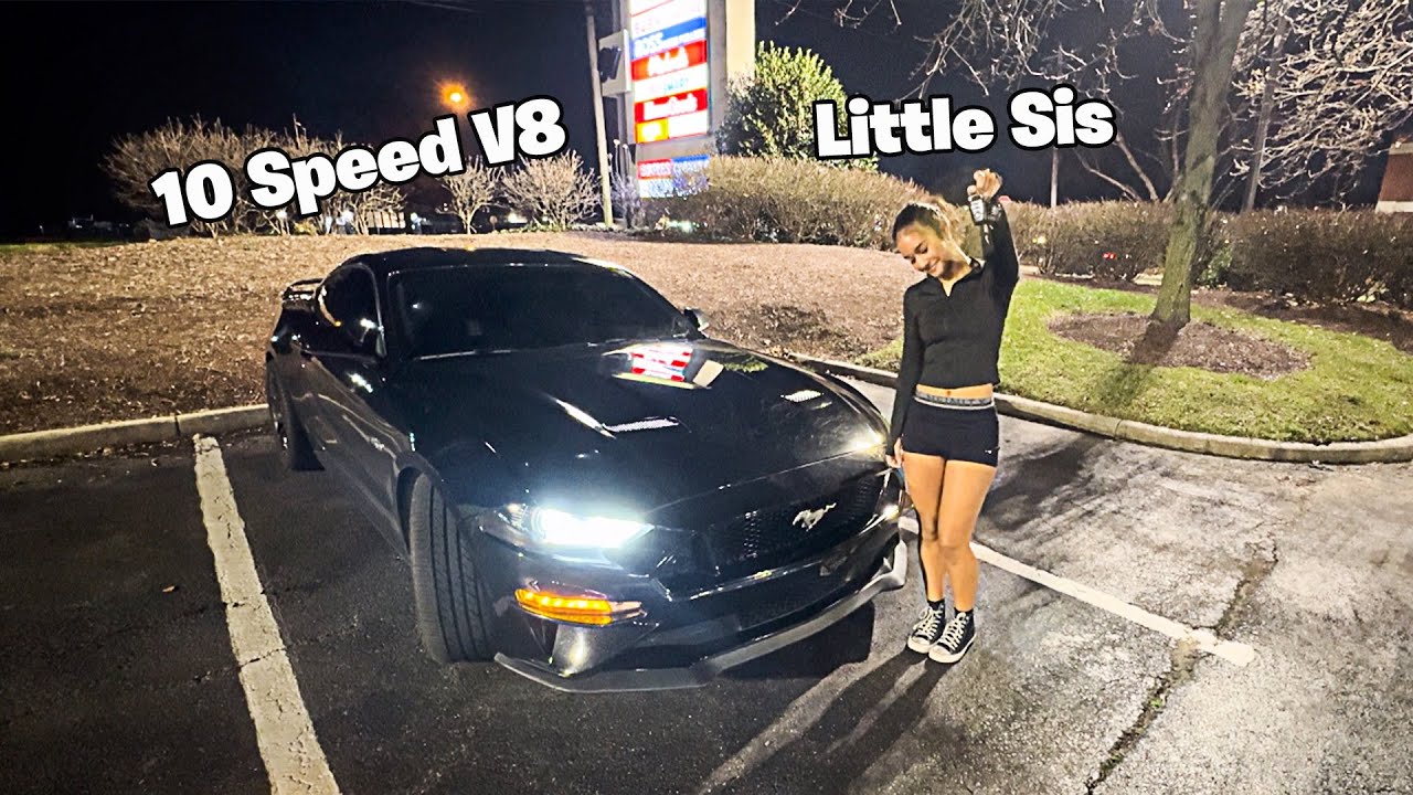 LITTLE SISTER DRIVES MY MUSTANG GT FOR THE FIRST TIME! - YouTube