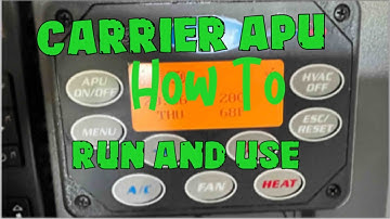 Carrier APU How To Run and use.