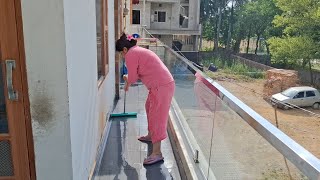 ☀️सुबह से ही घर की सफाई और धुलाई में लगी हूं🤦आंधी ने घर का बुरा हाल हो गया🧹full house deep cleaning