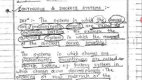 Continuous and discrete system