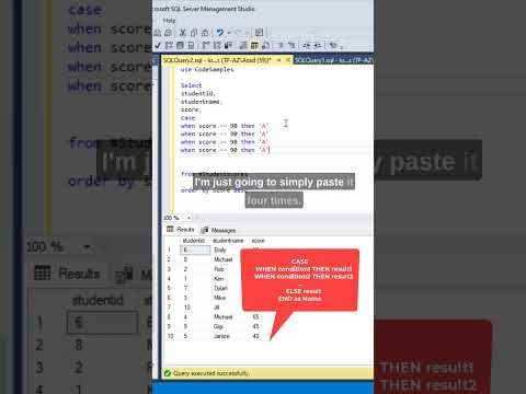 #SQL Case Statement: Query to Calculate Student Grade. #datascience #programming #mssql