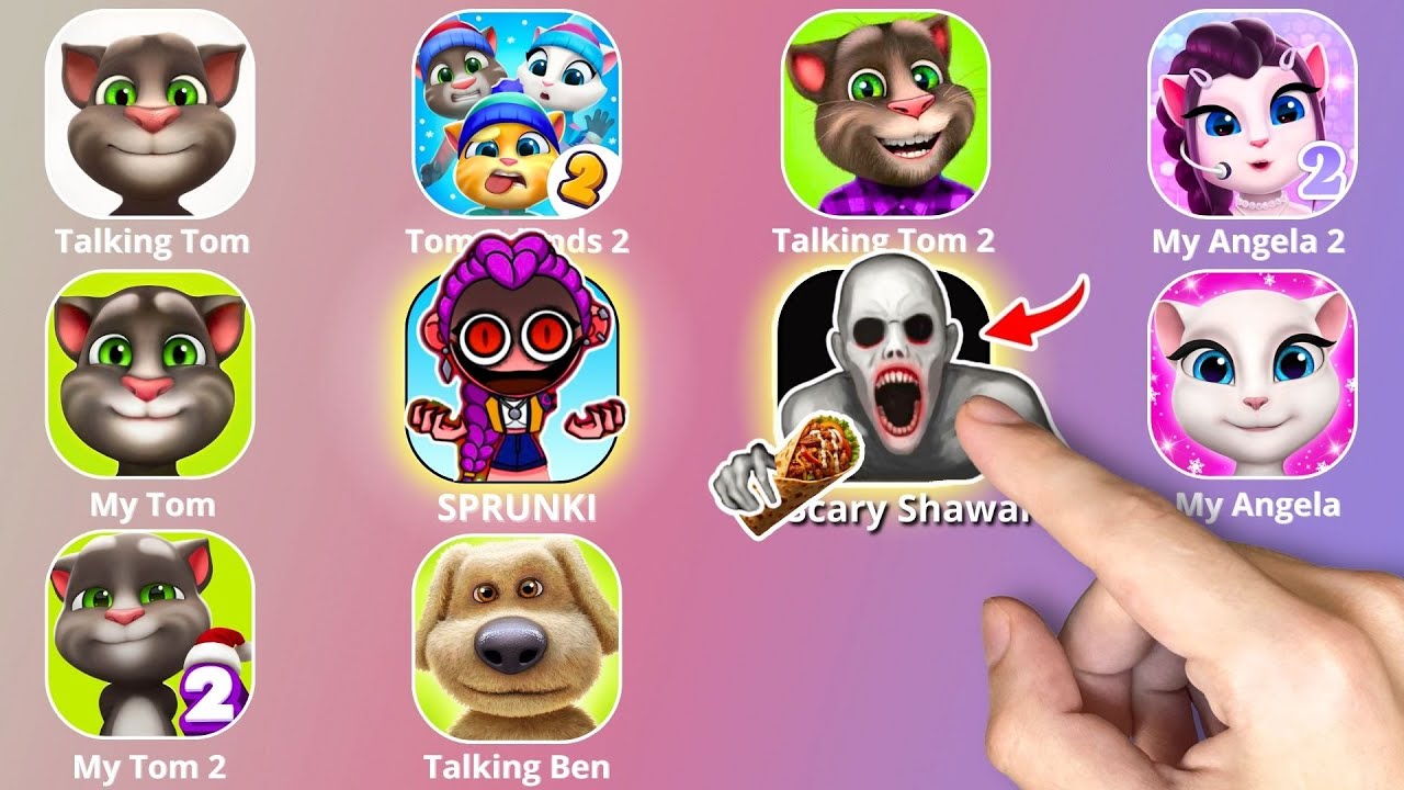 My Talking Tom,Scary Shawarma Kiosk,Roblox,Talking Ben,My Talking Angela,Talking Tom And Friends