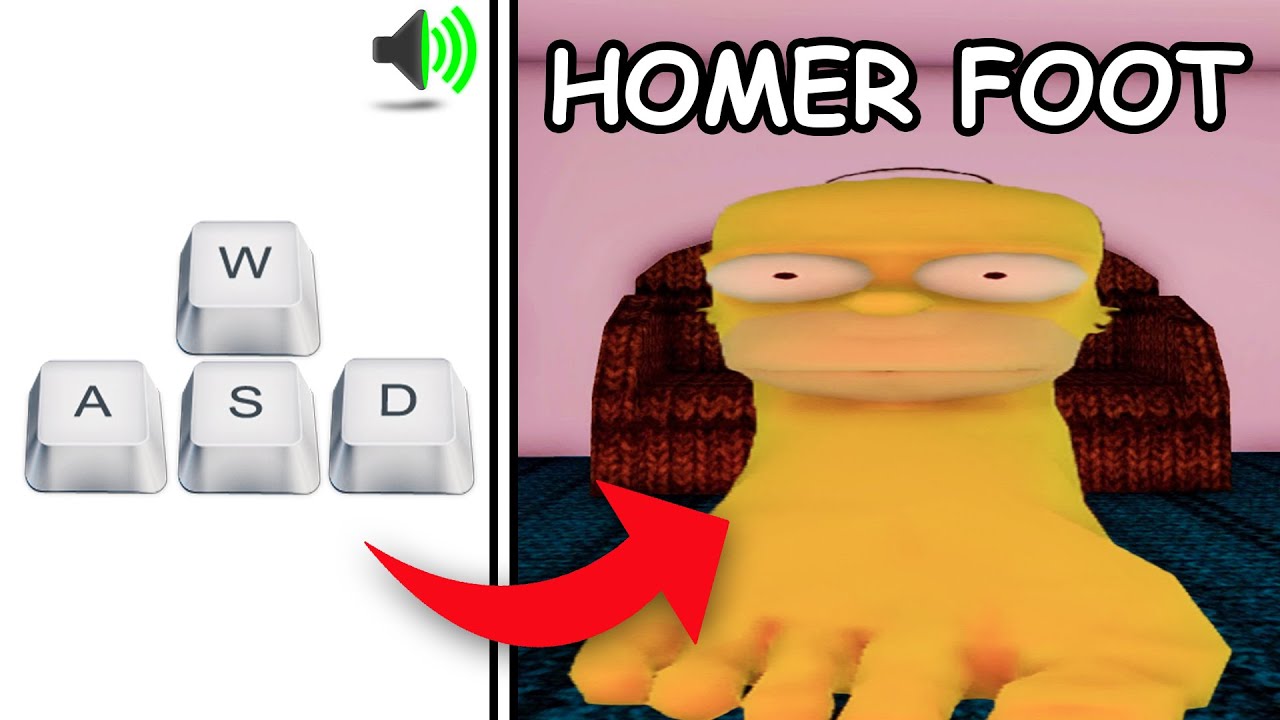 🦶 HOMER FOOT GAMEPLAY in You vs Homer (Keyboard ASMR)