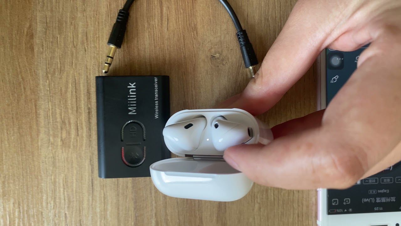 Airpods pair with 1mii ML300 Bluetooth Audio Transmitter & Receiver 