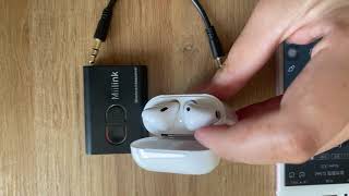 Airpods pair with 1mii ML300 Bluetooth Audio Transmitter & Receiver