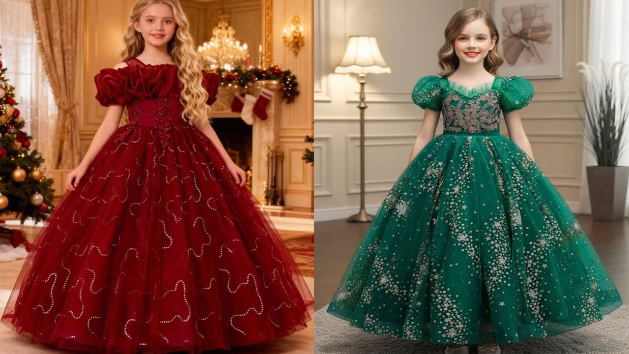 2026Latest birth day party dress dress/trending dresses for little girls/ part wear frock design