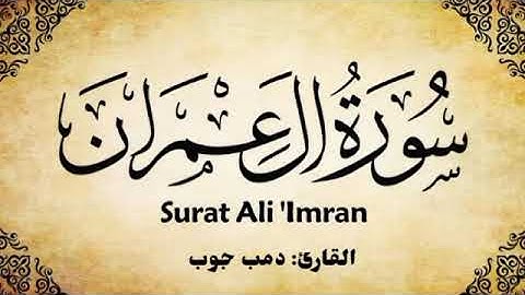 سورة آل عمران || القارئ: دمب جوب مقلد شيخ أبوبكر الشاطري || برواية حفص عن عاصم