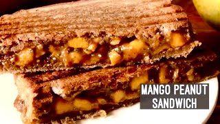 Mango Peanut Butter Sandwich | Healthy Quick & Easy Breakfast or Snack Recipe | Hindi