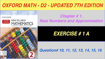 D2 Math Exercise 1A Updated  7th edition | Ex 1A Q-10 to Q16 | Oxford Math | Full Solution