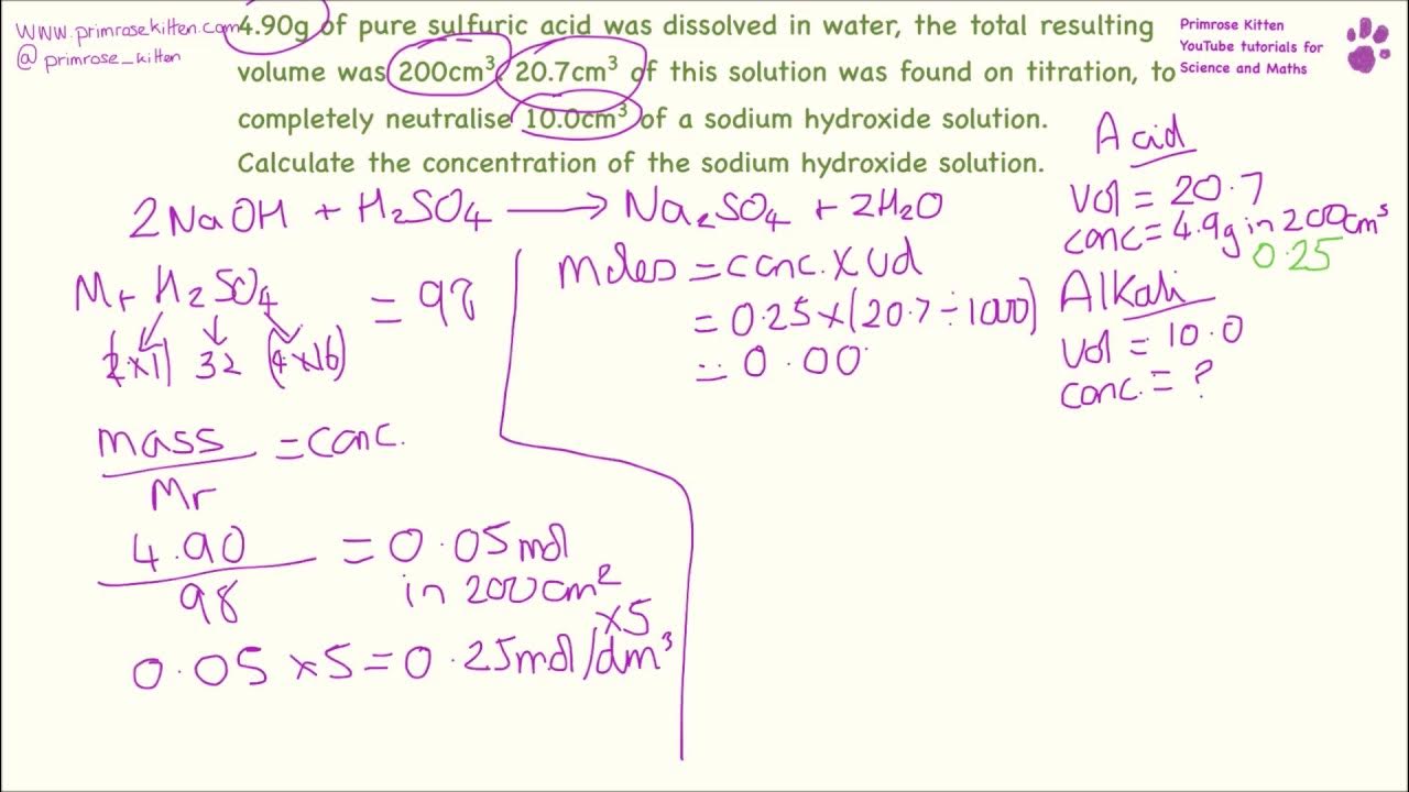 Titration Calculations GCSE Science grade 7, 8 and 9 Booster