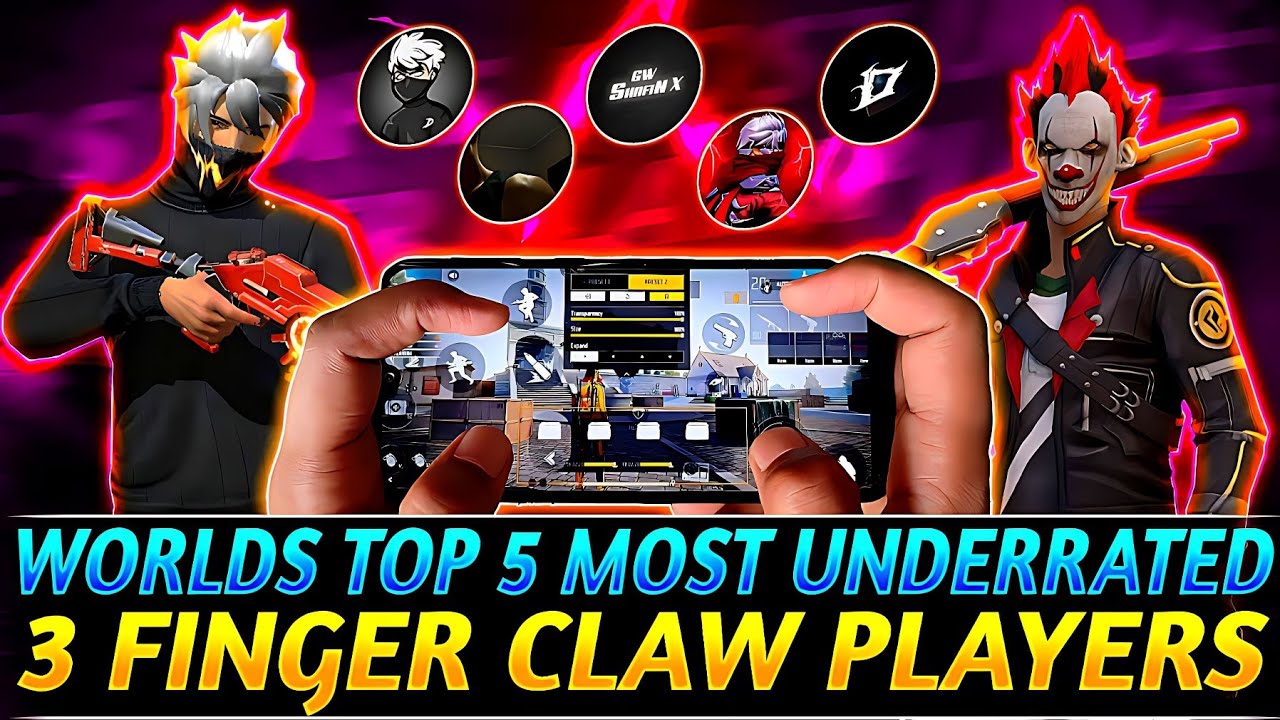WORLD'S TOP 5 BEST 3 FINGER CLAW UNDERRATED PLAYERS | BEST 3 FINGER CLAW FREE FIRE