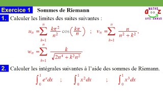 Exercice corrigé, Sommes de Riemann