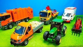 Spielzeugautos für Kinder, Traktoren, Müllauto, Abschlepper, Bagger, Ambulance, Bruder