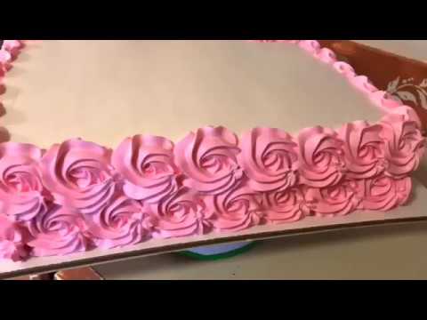 Como hacer rosetones en el pastel - YouTube