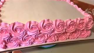 Como hacer rosetones en el pastel - YouTube