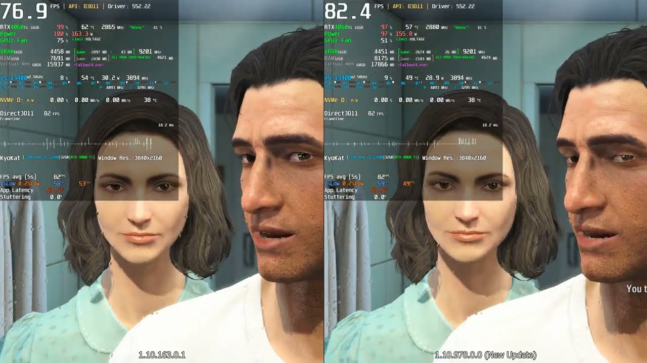 [4K] Fallout 4 PC (Next Gen Update Comparison 2024) FPS Performance - RTX 4060 Ti - v1.10.878.0.0