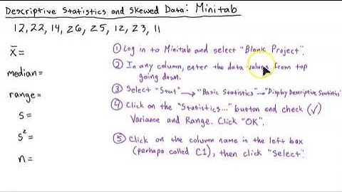 Statistics - Descriptive Statistics with Minitab