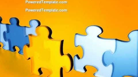 Jigsaw Chain PowerPoint Template by PoweredTemplate.com