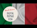 Italian Digital Nomad Visa