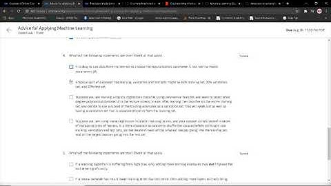 Machine Learning Week 6 Quiz 1 (Advice for Applying Machine Learning) Stanford Coursera