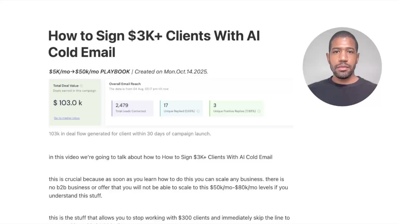 How to Sign $3K+ Clients With AI Cold Email - YouTube
