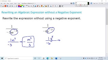 Rewriting an Algebraic Expression without a Negative Exponent
