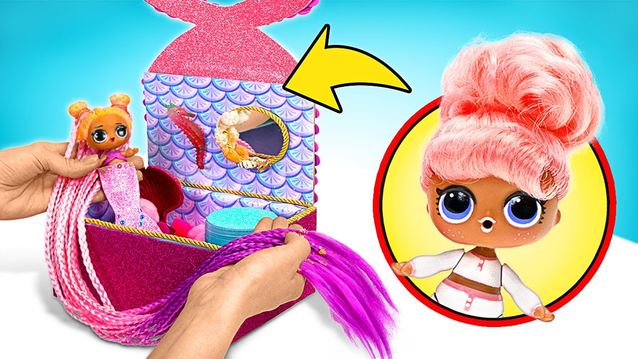 Transformación: de muñeca a hermosa sirena || ¡Manualidad subacuática ...