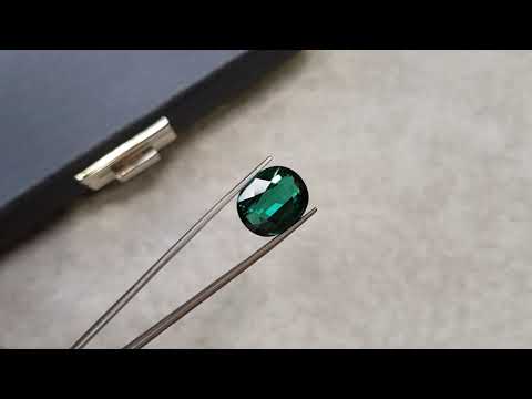 Tourmaline indicolite oval cut 18.28 ct, Afghanistan Video  № 2