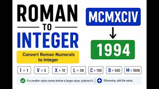 Day 7: (Prob 7) - Roman To Integer