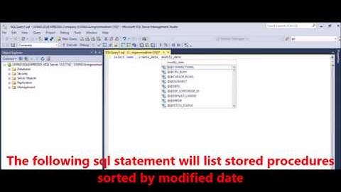 MSSQL -  List recently modified stored procedures