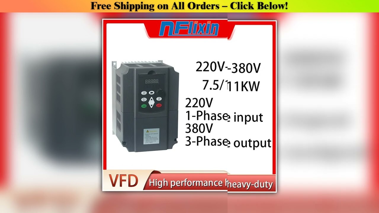 VFD 2.2/4/5.5/7.5/11/15/22/30kw inverter Boost AC Frequency Inverter 1 phase 220V input to 3 phase